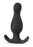 Anal Adventures Platinum Curve Silicone Butt Plug - Black