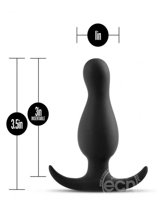 Anal Adventures Platinum Curve Silicone Butt Plug - Black