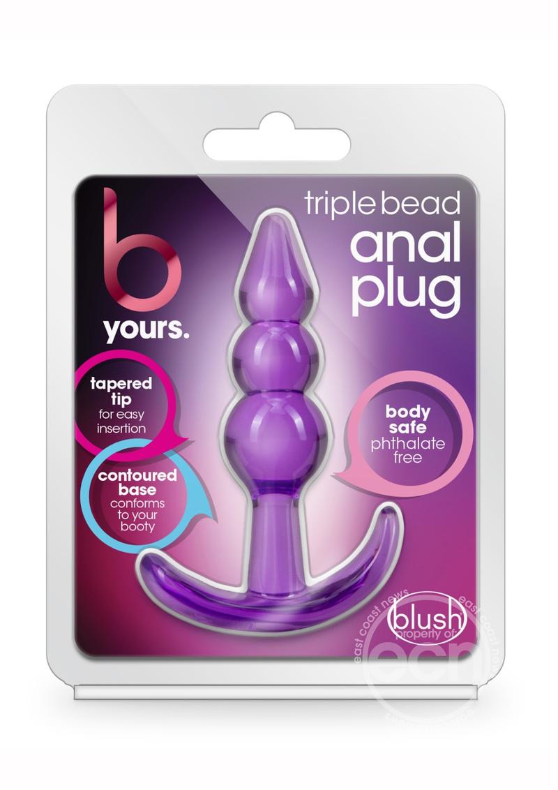 B Yours Triple Bead Butt Plug - Purple