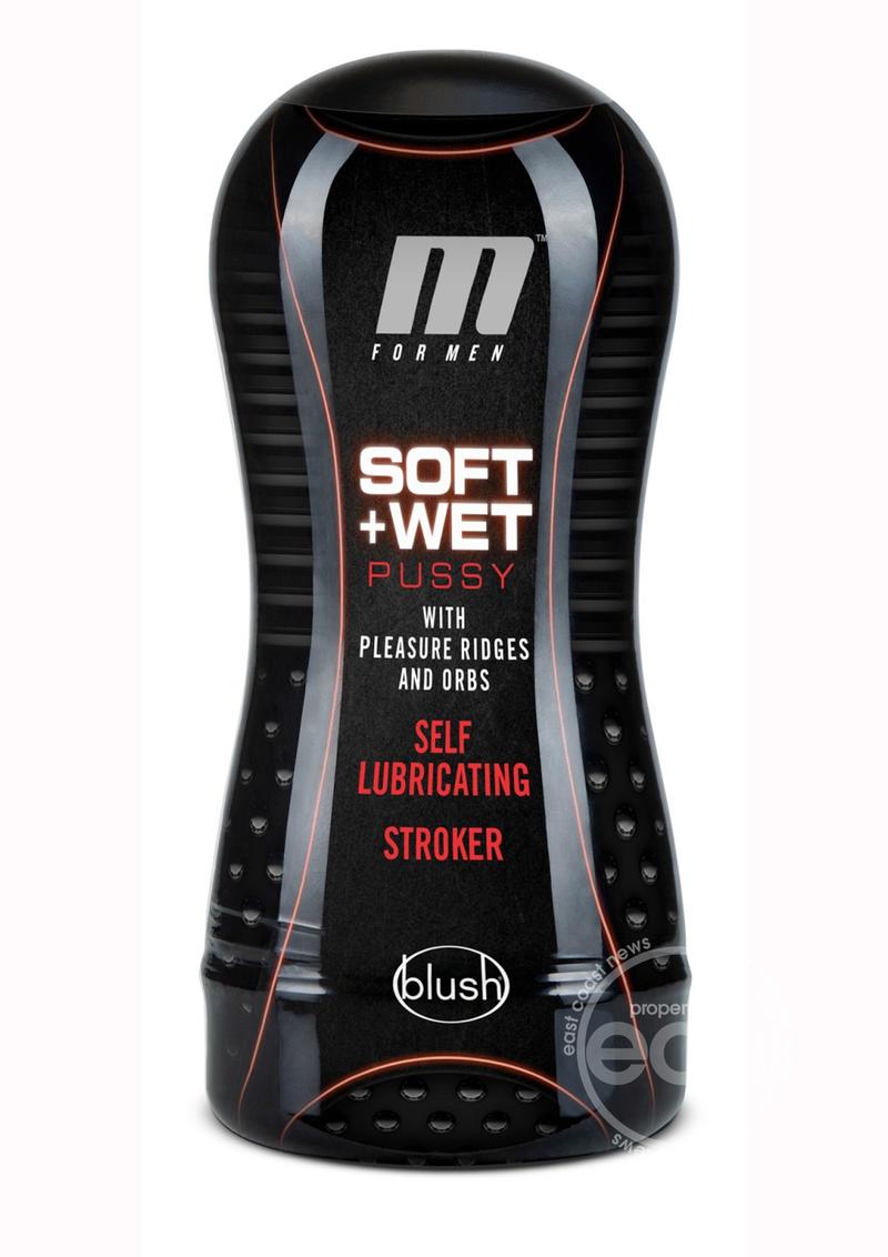 M for Men Soft & Wet Self Lubricating Masturbator Cup Ridge/Orb - Pussy - Vanilla