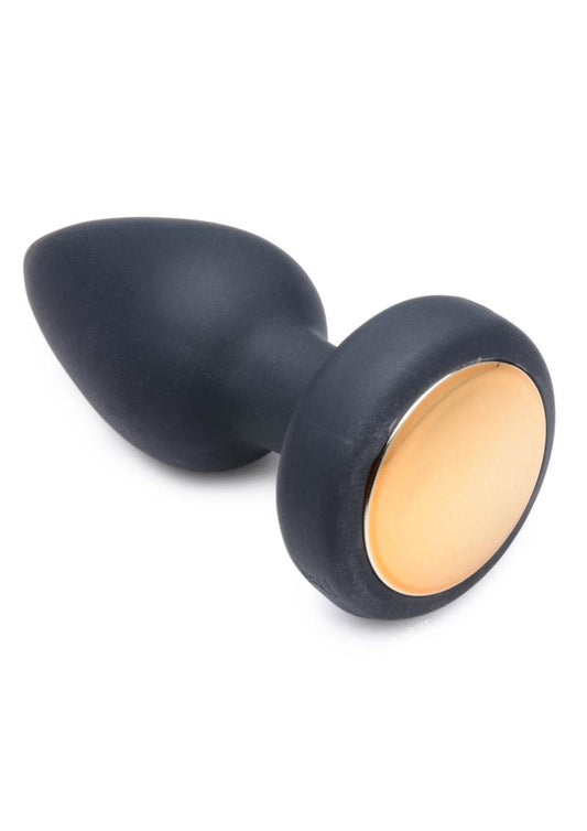 Booty Sparks Silicone Vibrating LED Plug - Small - Black