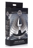 Master Series Dark Invader Metal & Silicone Anal Plug - Small - Silver