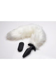 Tailz Vibrating White Fox Tail Slender Anal Plug - White