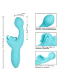 Butterfly Kiss Rechargeable Silicone Dual Vibrator - Blue