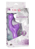 Butterfly Kiss Rechargeable Silicone Dual Vibrator - Blue