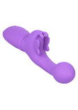 Butterfly Kiss Rechargeable Silicone Dual Vibrator - Blue