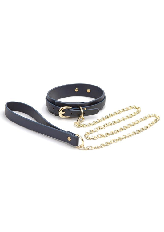 Bondage Couture Collar & Leash - Blue