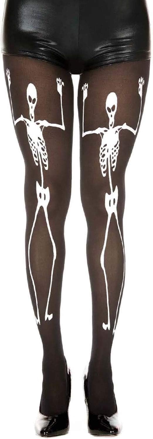 Dancing Skeleton Print Pantyhose