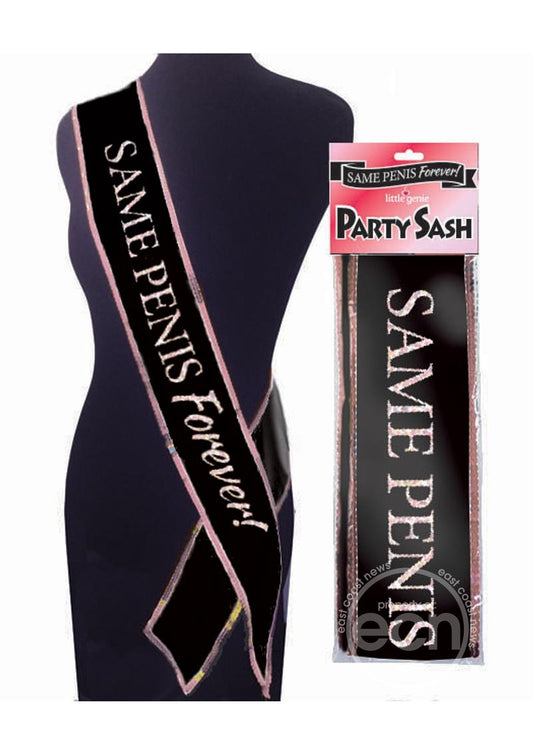 Same Penis Forever Party Sash - Black/Pink