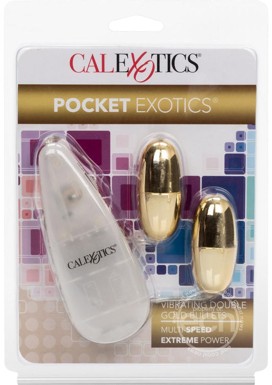 Pocket Exotics Vibrating Double Gold Bullets - Gold