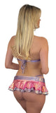 B612 - MIRROR DOT SKIRT SET WITH THONG - PINK