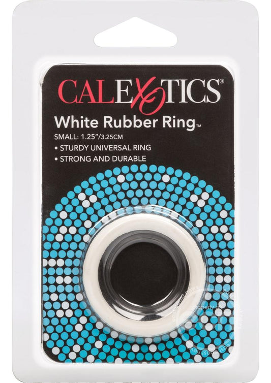 White Rubber Cock Ring - Small - White