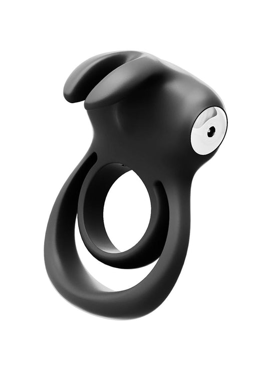 VeDO Thunder Bunny Rechargeable Silicone Dual Cock Ring - Just Black