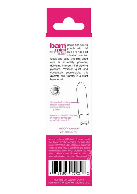 VeDO Bam Mini Rechargeable Silicone Bullet Vibrator