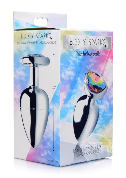 Booty Sparks Rainbow Prism Heart Anal Plug - Large