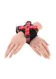 Sex & Mischief Ex's & Oh's Cross Cuffs - Red/Black