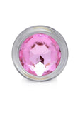 Booty Sparks Pink Gem Glass Anal Plug - Small - Pink