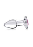 Booty Sparks Pink Gem Glass Anal Plug - Small - Pink