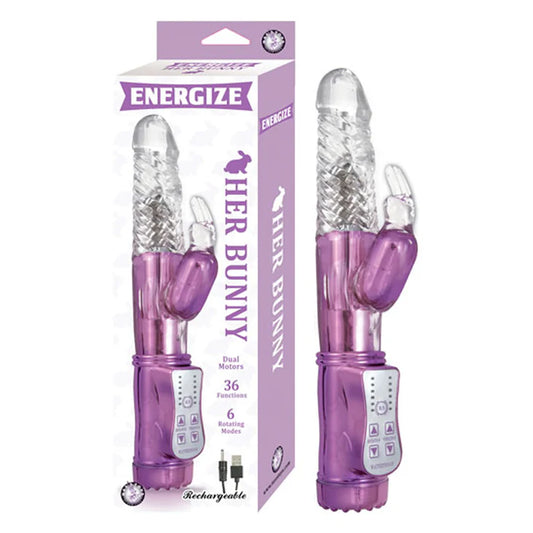 Energize Her Bunny 1 Dual Motor Rechargeable Rabbit Vibrator - Purple