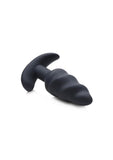 Bang! 21x Vibrating Silicone Rechargeable Swirl Butt Plug with Remote Control - Black