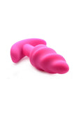 Bang! 21x Vibrating Silicone Rechargeable Swirl Butt Plug with Remote Control - Pink