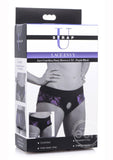 Strap U Lace Envy Lace Crotchless Panty Harness - Purple/Black