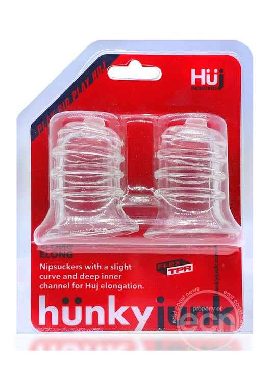 Hunkyjunk Elong Wide Base Nipsuckers - Clear