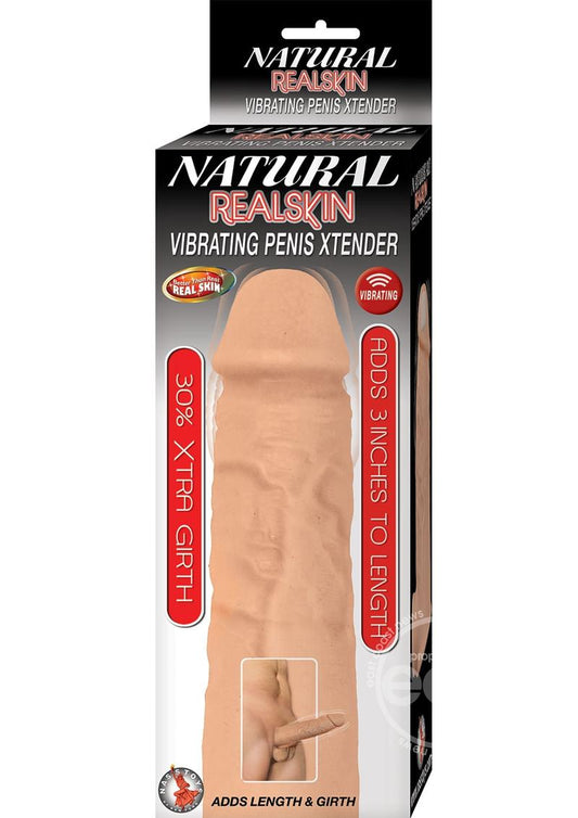 Natural Realskin Vibrating Penis Xtender - Vanilla