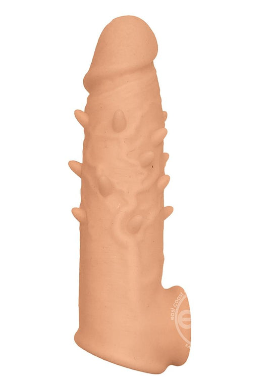 Natural Realskin Spiked Vibrating Penis Xtender - Vanilla