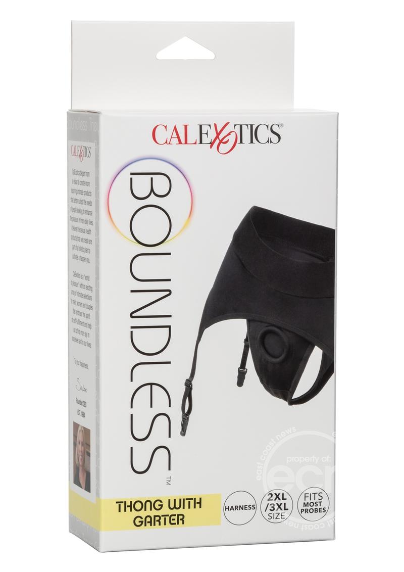 Boundless Thong with Garter Harness - 2XL/3XL - Black