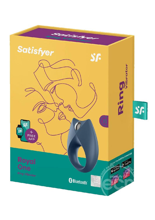 Satisfyer Royal One Rechargeable Silicone Couple's Ring - Blue