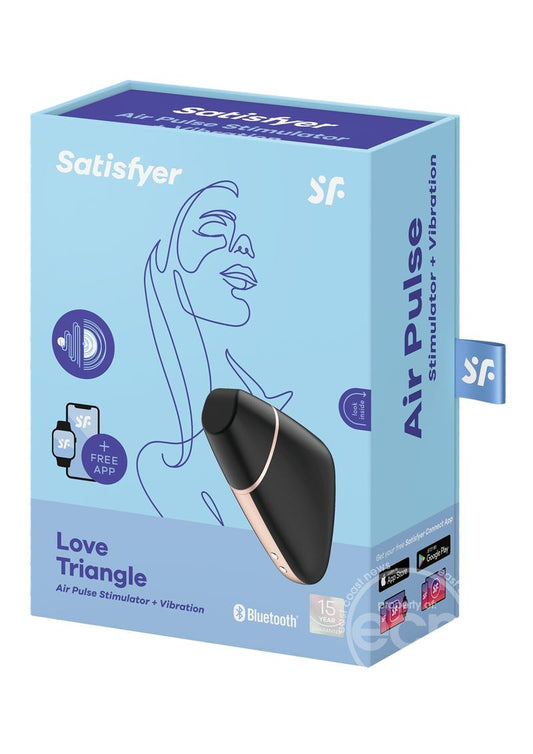 Satisfyer Love Triangle Rechargeable Silicone Clitoral Stimulator - Black/Rose Gold