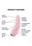 Satisfyer Curvy 2+ Rechargeable Silicone Clitoral Stimulator - Pink