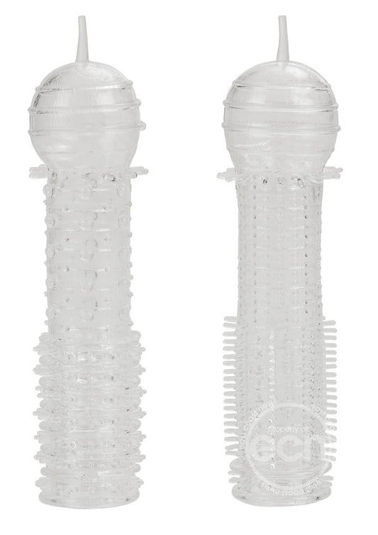 Senso Dual Pleasure Penis Sleeve (2 Pack) - Clear