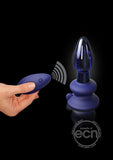 Icicles No. 85 Rechargeable Glass Tapered Plug with Remote Control - Blue