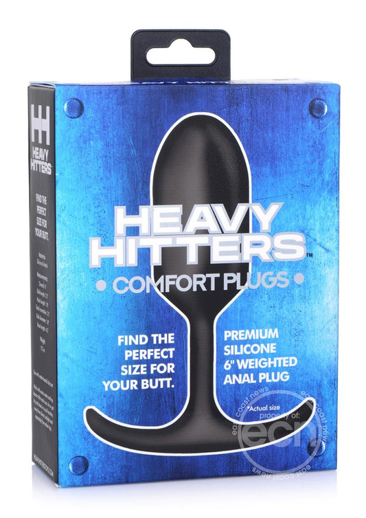 Heavy Hitters Premium Silicone Weighted Anal Plug - Large - Black