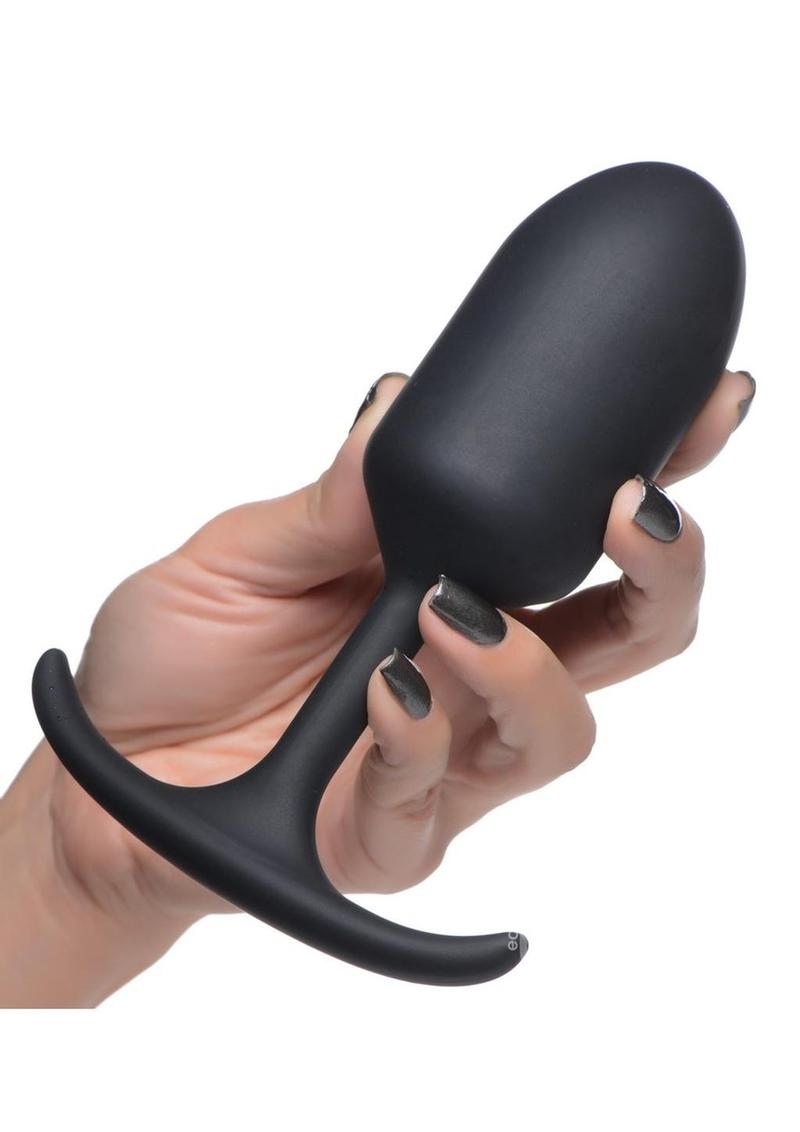 Heavy Hitters Premium Silicone Weighted Anal Plug - Large - Black