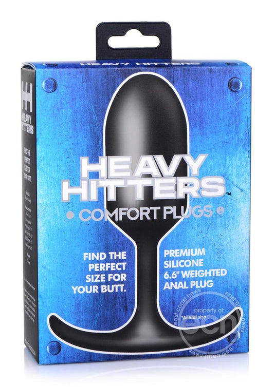 Heavy Hitters Premium Silicone Weighted Anal Plug - XLarge - Black