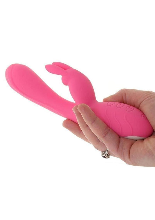 Bunny Kisses Rechargeable Silicone Rabbit Vibrator - Pink