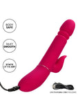 Shameless Slim Charmer Silicone Rechargeable Thrusting Rabbit Vibrator - Pink