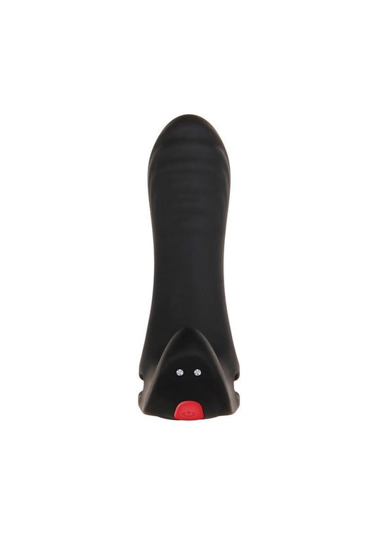 Zero Tolerance Vibrating Girth Enhancer Silicone Rechargeable Sleeve with Remote Control - Black/Red