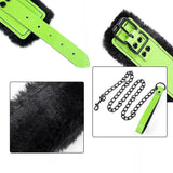 LIME GREEN COLOR BONDAGE COLLAR WITH LEASH