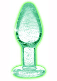 Booty Sparks Glow In The Dark Glass Anal Plug - Medium - Clear