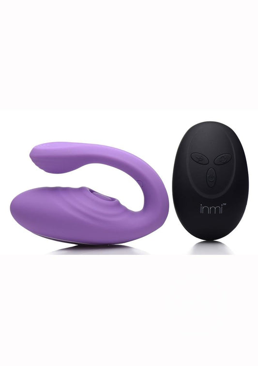 Inmi 7X Pulse Pro Pulsing Silicone Rechargeable Clit Stim Vibrator with Remote Control - Purple