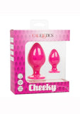 Cheeky Silicone Textured Anal Plugs Large/Small (Set of 2) - Pink