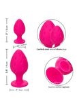 Cheeky Silicone Textured Anal Plugs Large/Small (Set of 2) - Pink