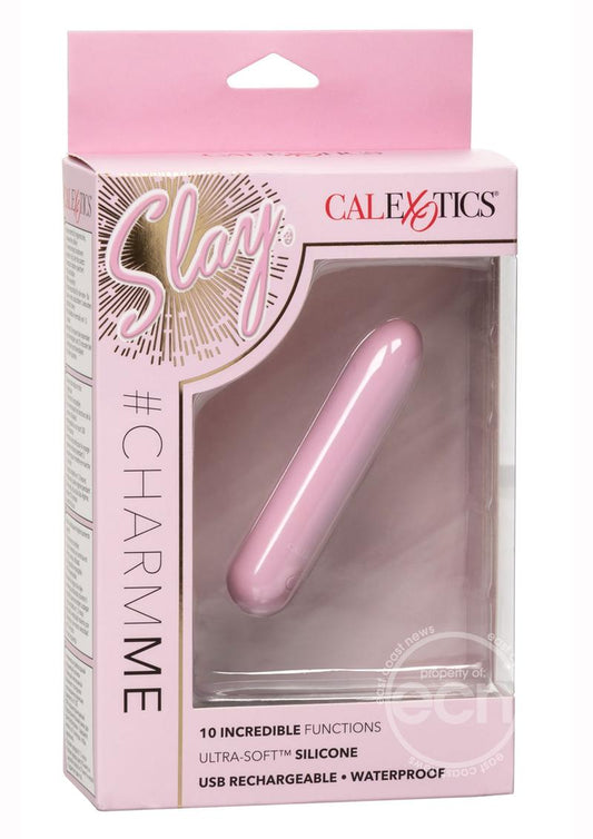 Slay #CharmMe Silicone Rechargeable Mini Vibrator - Pink