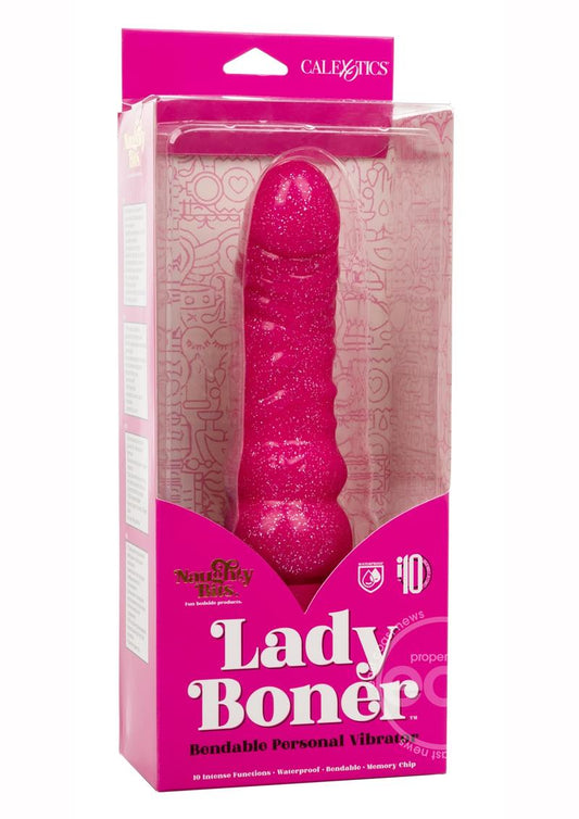 Naughty Bits Lady Boner Bendable Personal Vibrator 6.25in - Pink