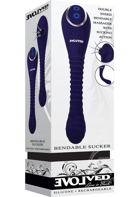 Bendable Sucker Dual End Silicone Rechargeable Vibrator