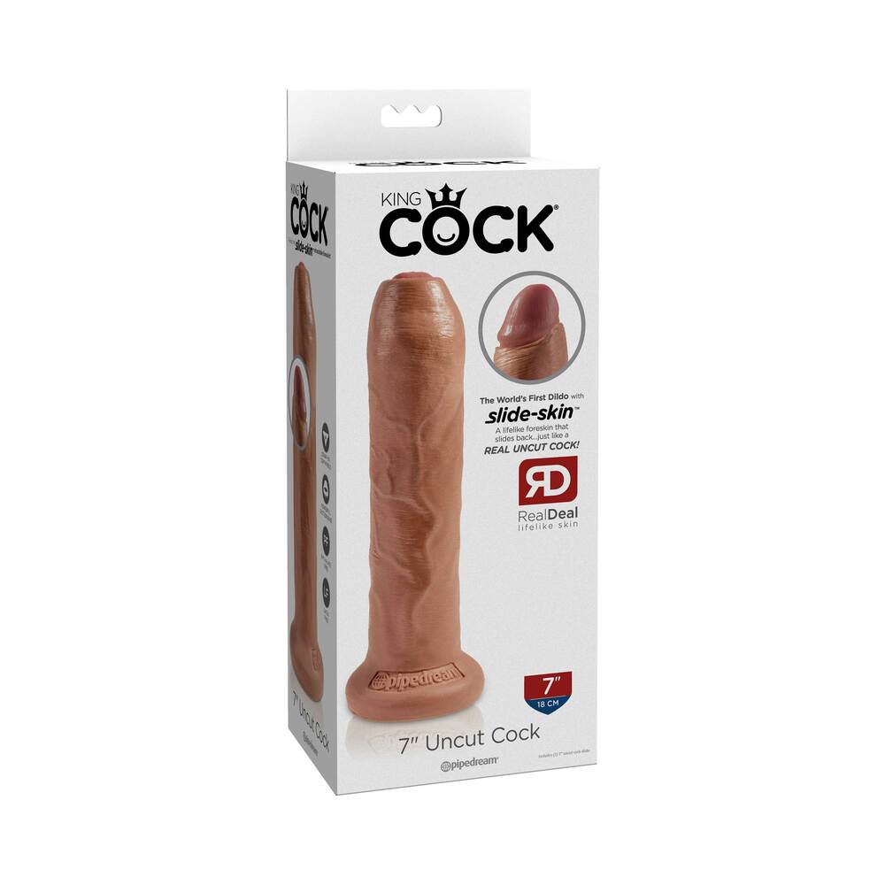 Pipedream King Cock 7 in. Uncut Cock Realistic Dildo With Moveable Foreskin & Suction Cup